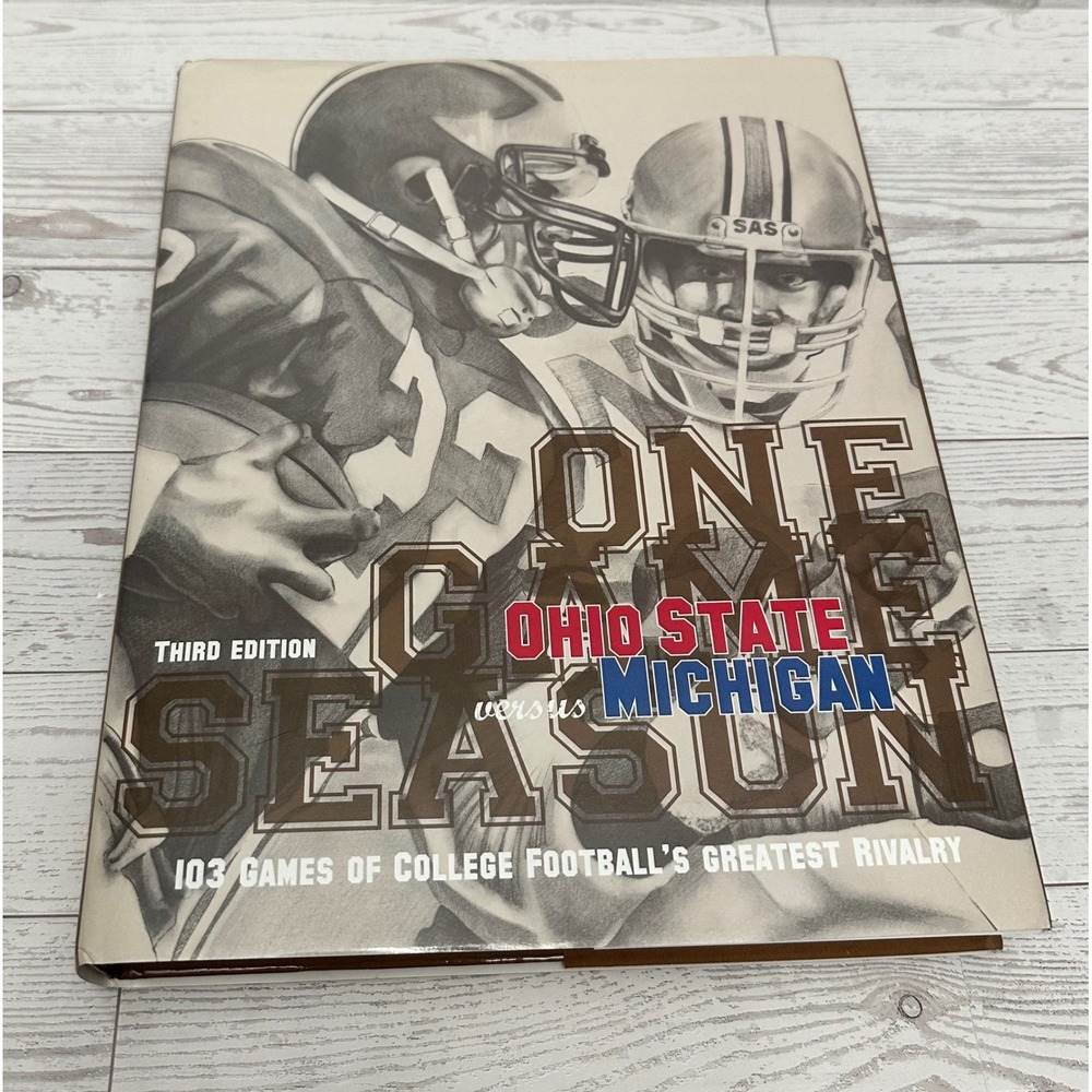 One Game Season Ohio State vs Michigan Book OS Size Brown Vintage Sports History